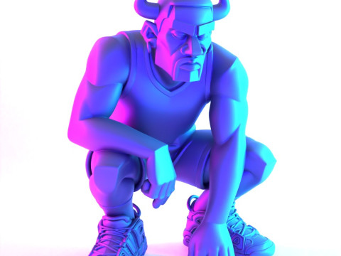 3D Printing Bulls Dennis Rodman Uptempo toy 3D मॉडल