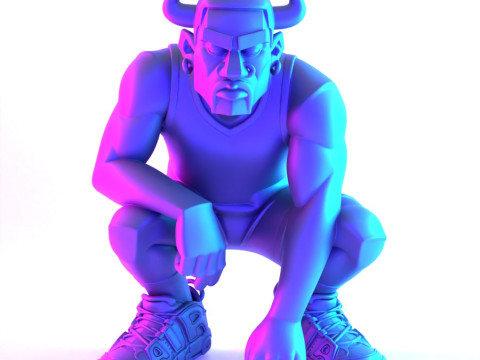 3D Printing Bulls Dennis Rodman Uptempo toy 3D मॉडल