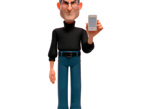 Juguete minimalista de Steve Jobs con impresi&oacute;n 3D Modelo 3D