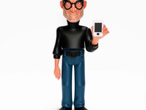 3D Printing Minimalist Steve Jobs toy Modello 3D