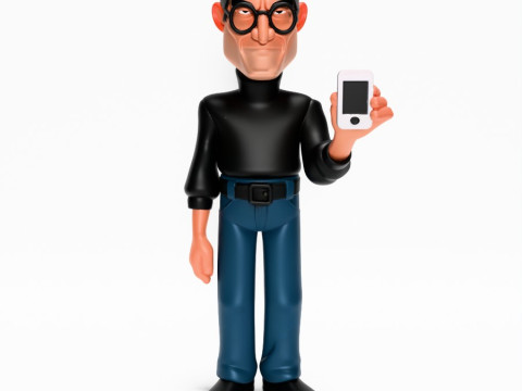3D Printing Minimalist Steve Jobs toy Modello 3D