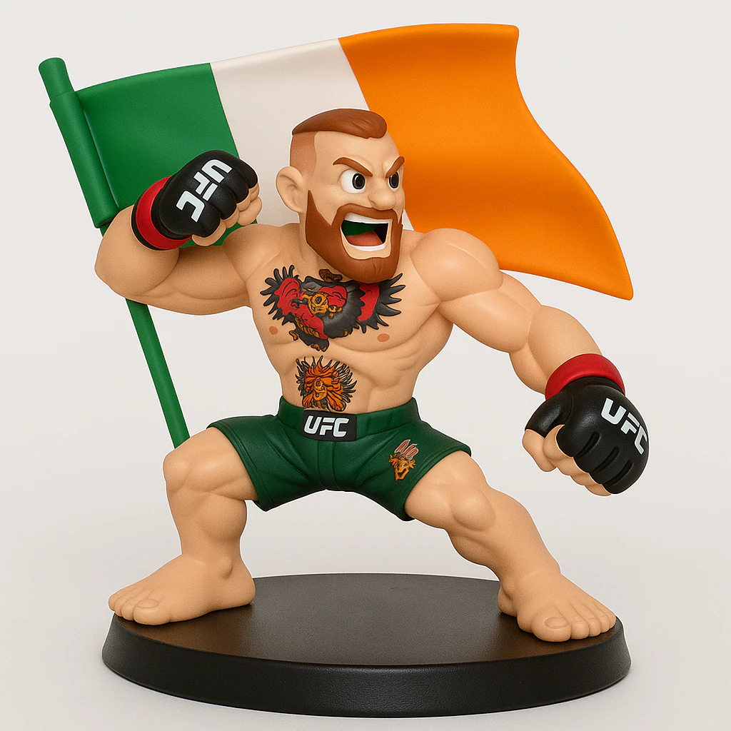 3D Printing The Notorious Conor McGregor MMA UFC Celtic Irish Cartoon toy 3D Model .c4d .max .obj .3ds .fbx .stl .blend 