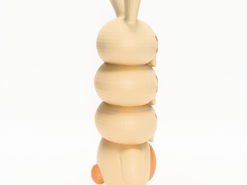 3D Printing Bunny Kaws Style toy Model 3D