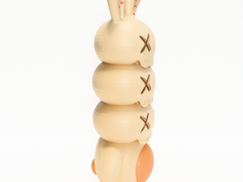 3D Printing Bunny Kaws Style toy Model 3D
