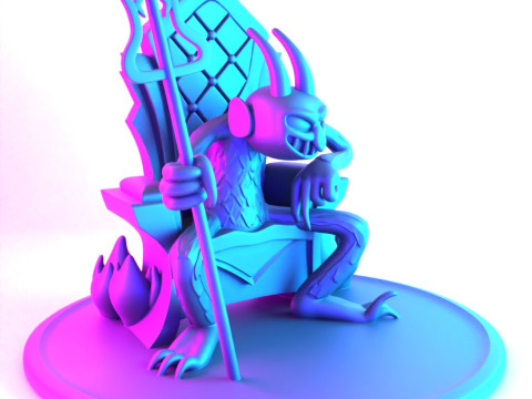 3D Printing Devil from Cup Head toy Model 3D