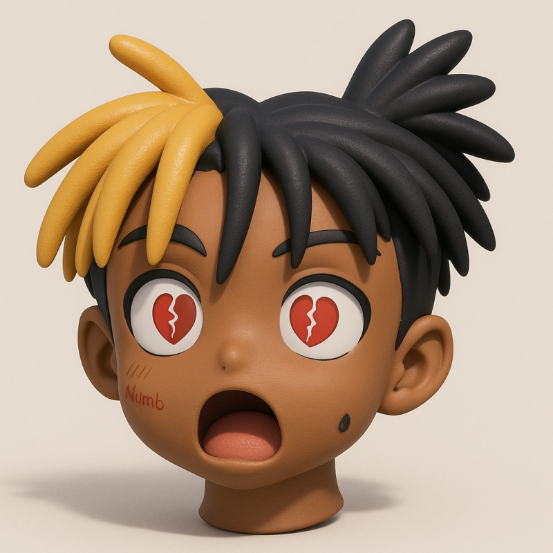 3D Printing XXXTENTACION anime style bust heartbreak toy 3D Modell .c4d .max .obj .3ds .fbx .stl .blend