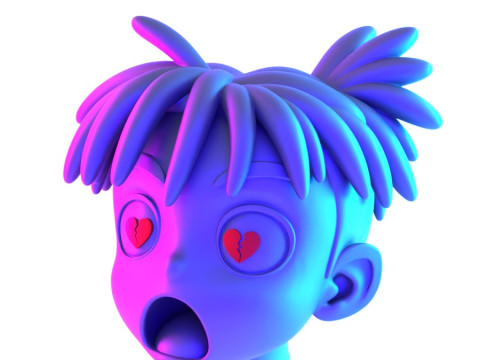 3D Printing XXXTENTACION anime style bust heartbreak toy 3D Modell