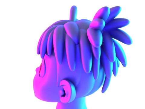 3D Printing XXXTENTACION anime style bust heartbreak toy 3D Modell