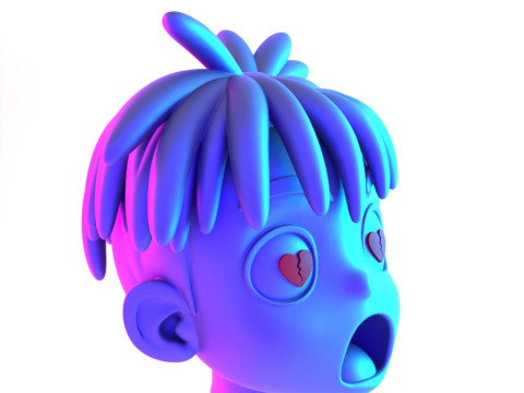 3D Printing XXXTENTACION anime style bust heartbreak toy 3D Modell