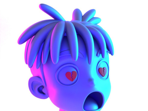 3D Printing XXXTENTACION anime style bust heartbreak toy 3D Modell