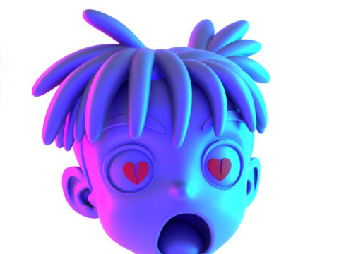 3D Printing XXXTENTACION anime style bust heartbreak toy 3D Modell