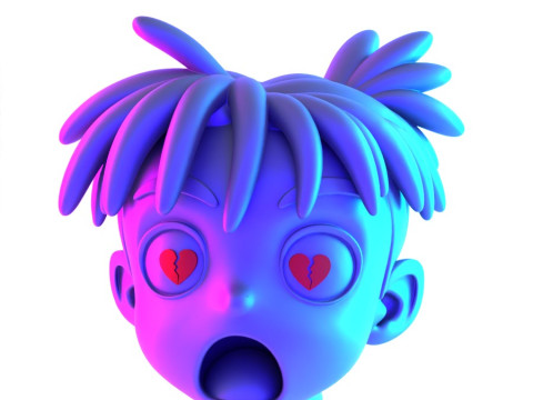 3D Printing XXXTENTACION anime style bust heartbreak toy 3D Modell