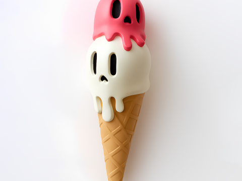 3D Printing Ice Cream Skull Style toy 3D Modell