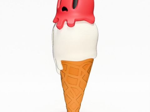 3D Printing Ice Cream Skull Style toy Modèle 3D