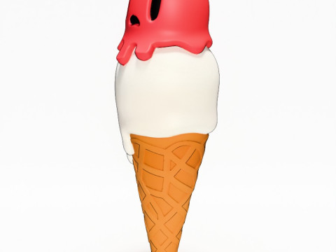 3D Printing Ice Cream Skull Style toy Modèle 3D