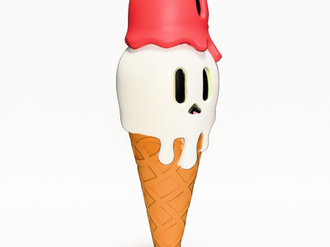 3D Printing Ice Cream Skull Style toy Modèle 3D
