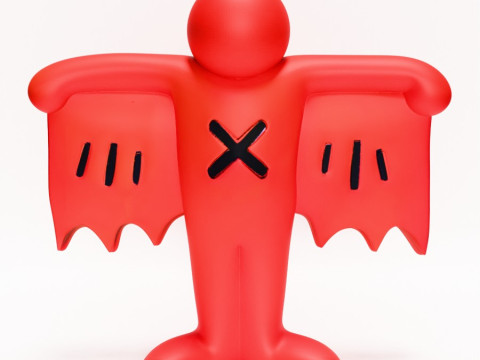 3D Printing Keith Haring Flying Devil Red toy Modèle 3D
