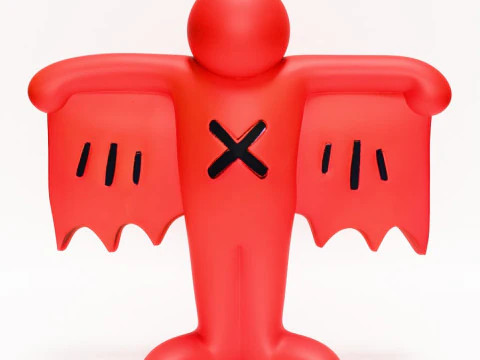 3D Printing Keith Haring Flying Devil Red toy 3D Model
