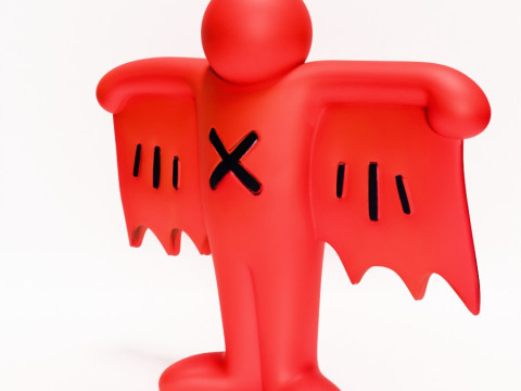 3D Printing Keith Haring Flying Devil Red toy Modèle 3D