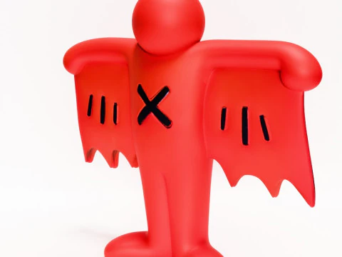 3D Printing Keith Haring Flying Devil Red toy 3D Model