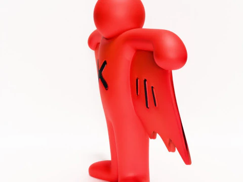 3D Printing Keith Haring Flying Devil Red toy 3D Model