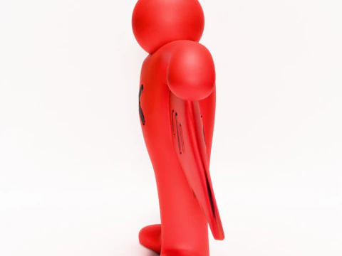 3D Printing Keith Haring Flying Devil Red toy 3D Model
