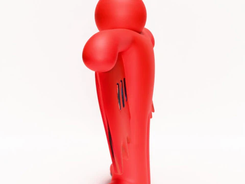 3D Printing Keith Haring Flying Devil Red toy 3D Model