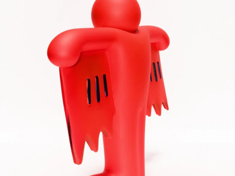 3D Printing Keith Haring Flying Devil Red toy 3D Model