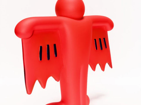 3D Printing Keith Haring Flying Devil Red toy 3D Model