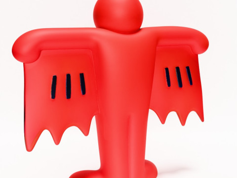 3D Printing Keith Haring Flying Devil Red toy Modèle 3D