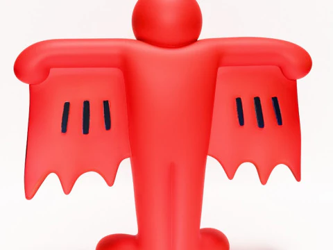 3D Printing Keith Haring Flying Devil Red toy 3D Model