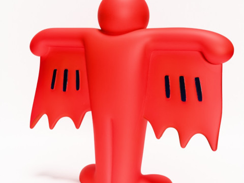 3D Printing Keith Haring Flying Devil Red toy Modèle 3D