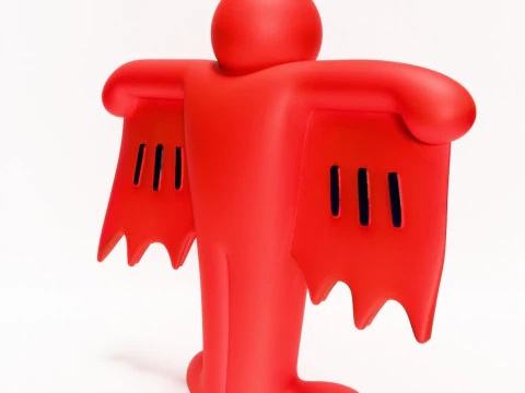 3D Printing Keith Haring Flying Devil Red toy 3D Model
