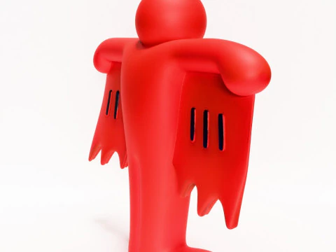 3D Printing Keith Haring Flying Devil Red toy 3D Model