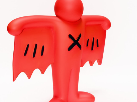 3D Printing Keith Haring Flying Devil Red toy Modèle 3D