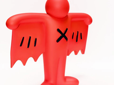3D Printing Keith Haring Flying Devil Red toy 3D Model