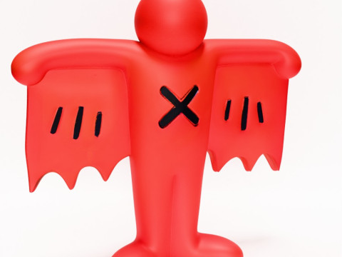3D Printing Keith Haring Flying Devil Red toy Modèle 3D
