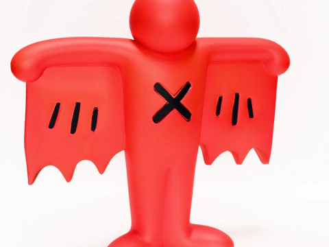 3D Printing Keith Haring Flying Devil Red toy 3D Model