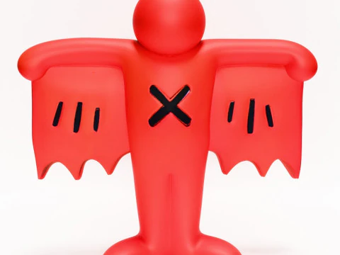 3D Printing Keith Haring Flying Devil Red toy 3D Model