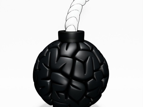 3D Printing Bomb Brain Style toy Model 3D
