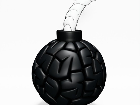 3D Printing Bomb Brain Style toy Model 3D