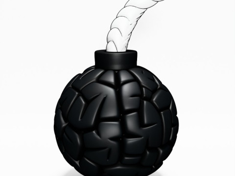3D Printing Bomb Brain Style toy Model 3D