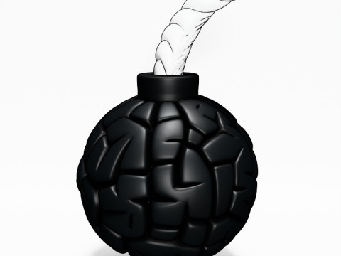 3D Printing Bomb Brain Style toy Model 3D