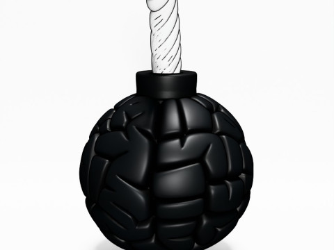 3D Printing Bomb Brain Style toy Model 3D