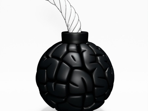 3D Printing Bomb Brain Style toy Model 3D