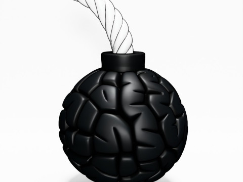 3D Printing Bomb Brain Style toy Model 3D
