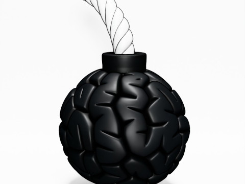 3D Printing Bomb Brain Style toy Model 3D