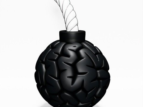 3D Printing Bomb Brain Style toy Model 3D