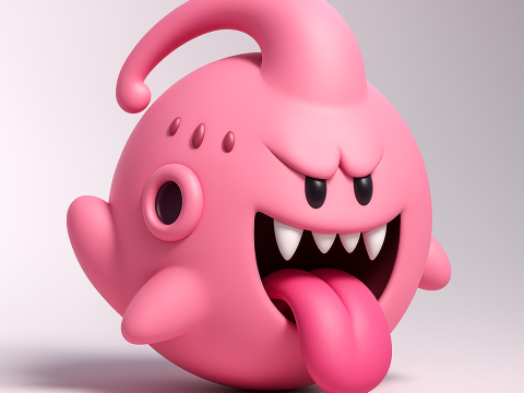 3D Printing Boo Majin Boo from Mario Bros toy 3D Модель