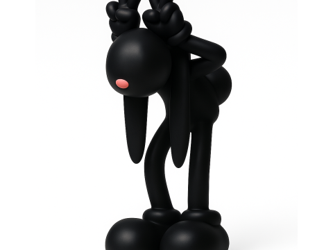 3D Printing Black Rabbit toy Model 3D